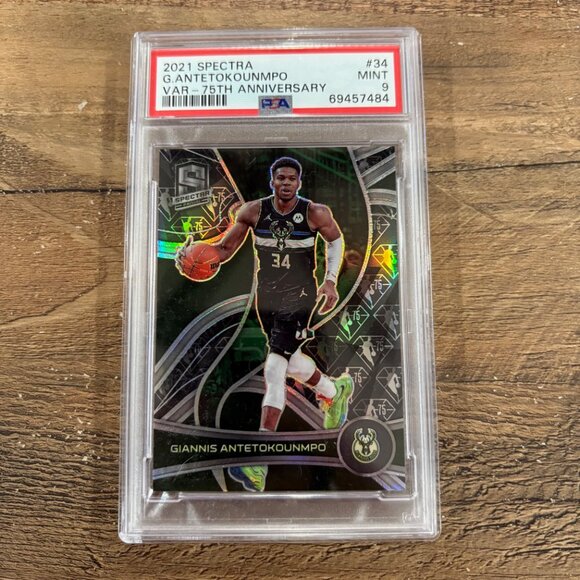 2021 PANINI SPECTRA 75TH ANNIVERSARY Giannis Antetokounmpo PSA 9 #34 - Picture 1 of 3